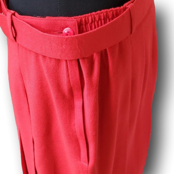 Vintage Red Wool Pleated A-Line Skirt by Antels MXM, Size 34 - Picture 7 of 16